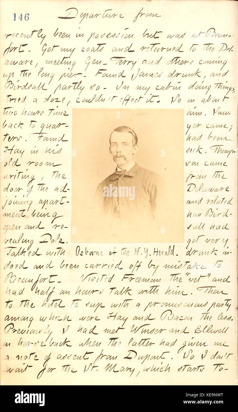 Thomas Butler Gunn Diaries Volume 20, pagina 160, 8 settembre 1862 Foto Stock