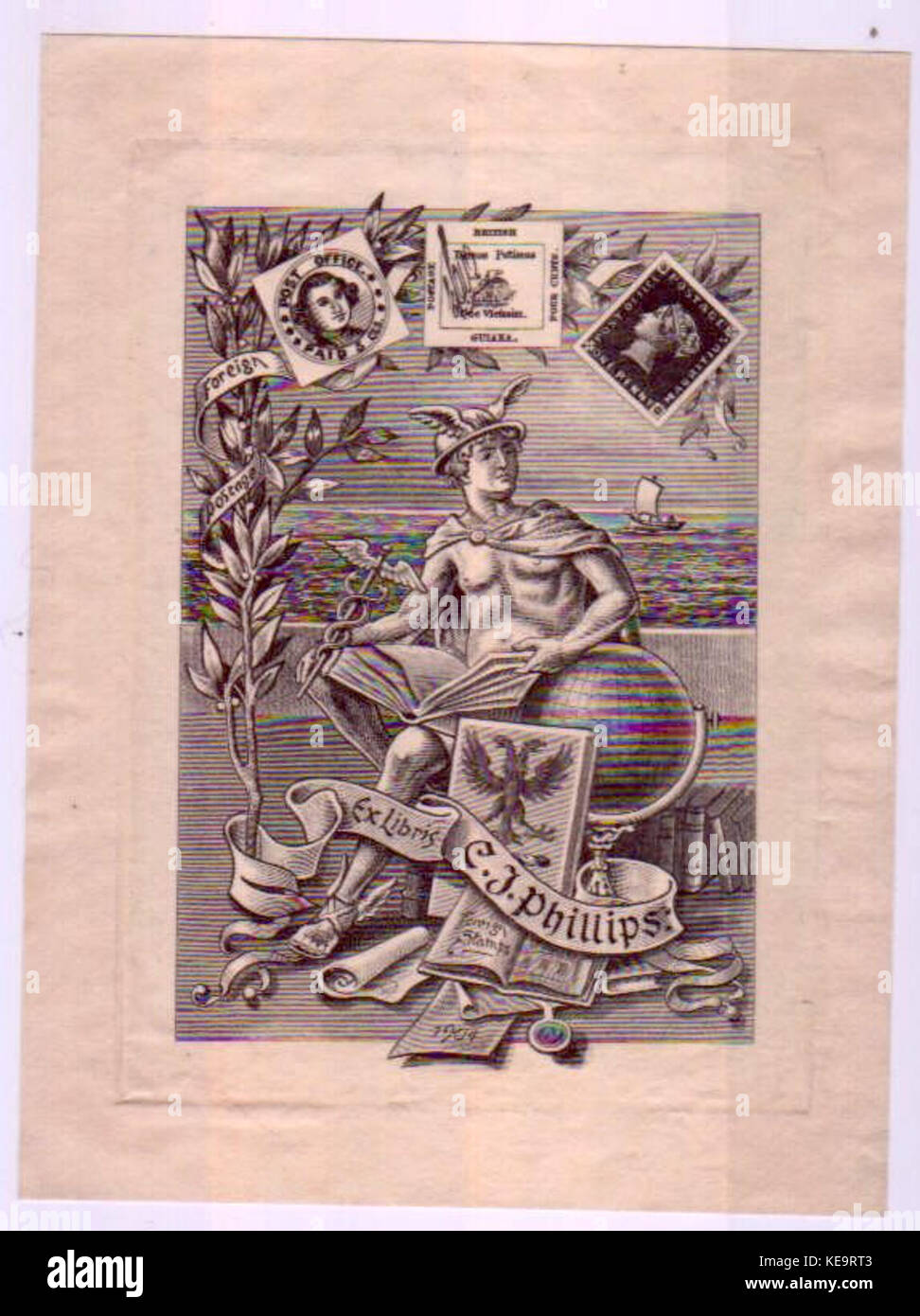 Charles James Phillips ex libris Foto Stock