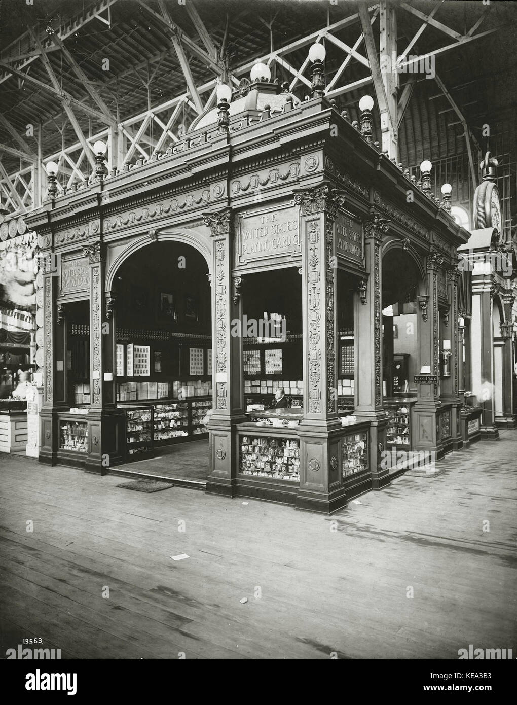 Gli Stati Uniti le carte da gioco in mostra a Palazzo della variegata delle industrie al 1904 della fiera del mondo, Foto Stock