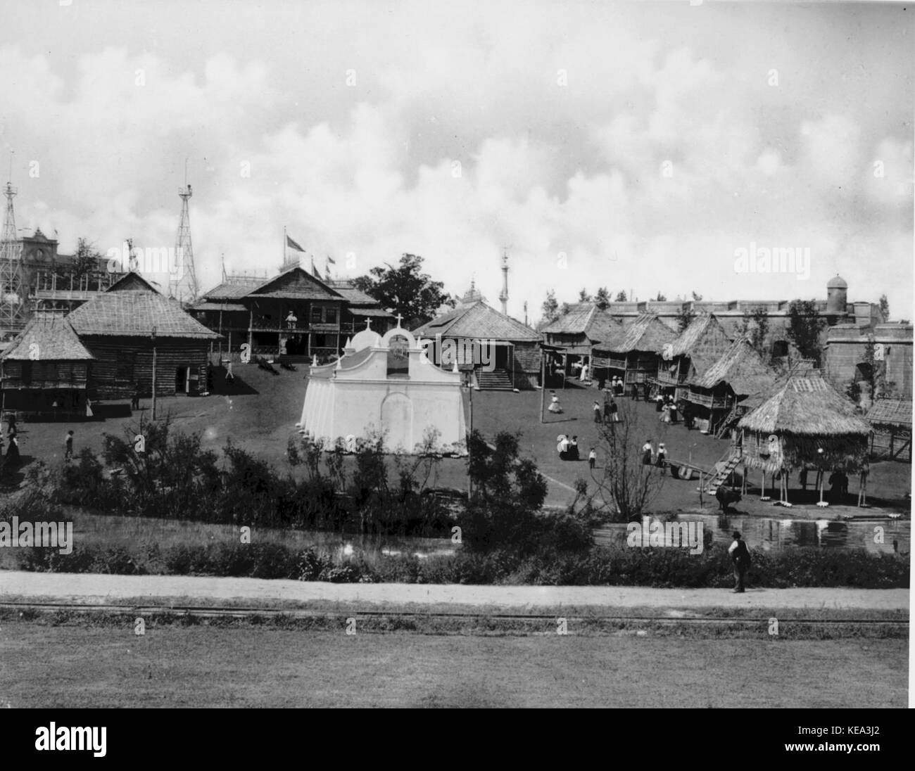 Area di Visayan del villaggio filippino al 1904 della fiera del mondo Foto Stock