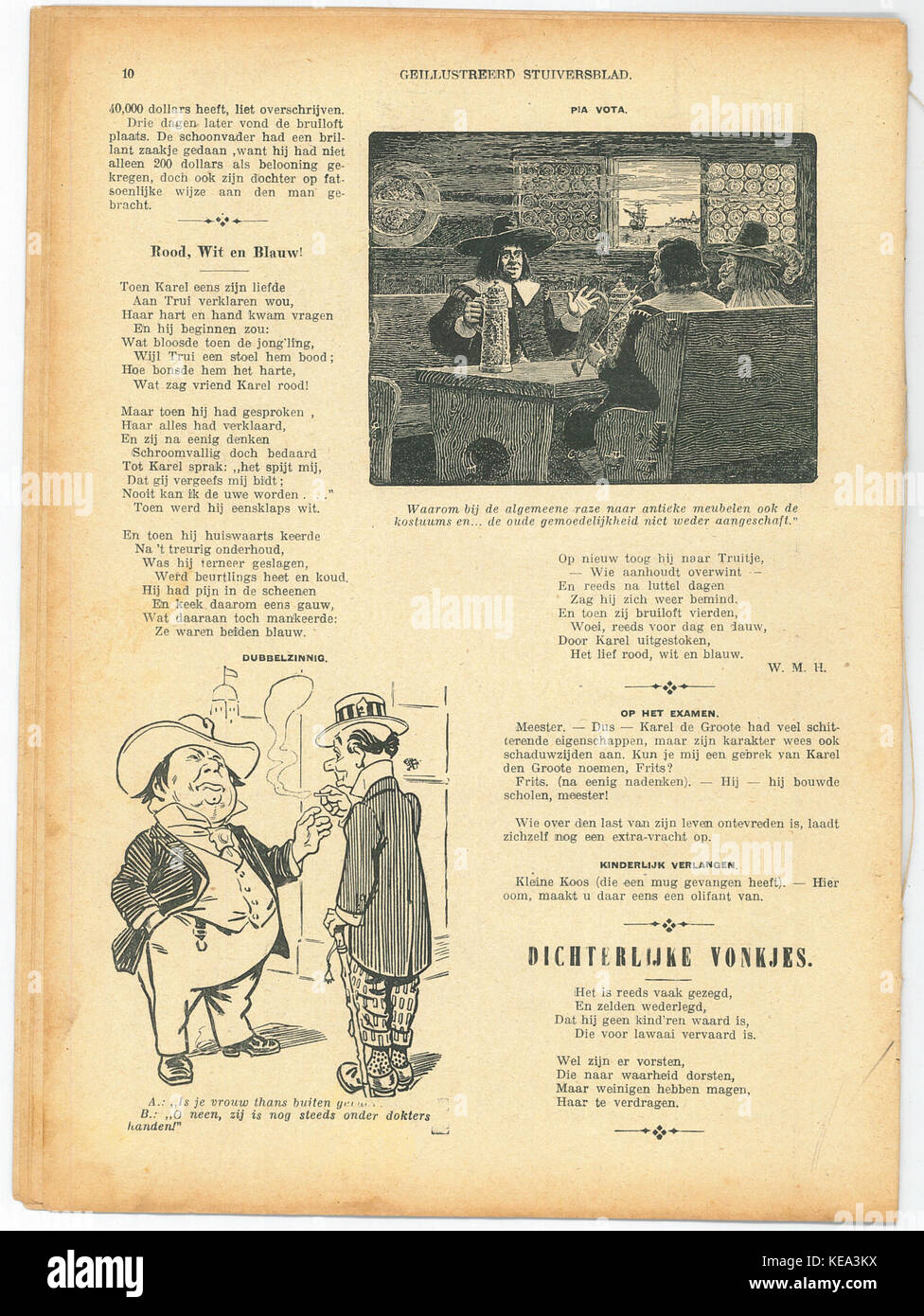 Il numero 19 di Stuivers Blad datato 9 maggio 1915, pagina 10, è una pubblicazione storica olandese, che offre contenuti e notizie in tempo di guerra del periodo della prima guerra mondiale. Foto Stock