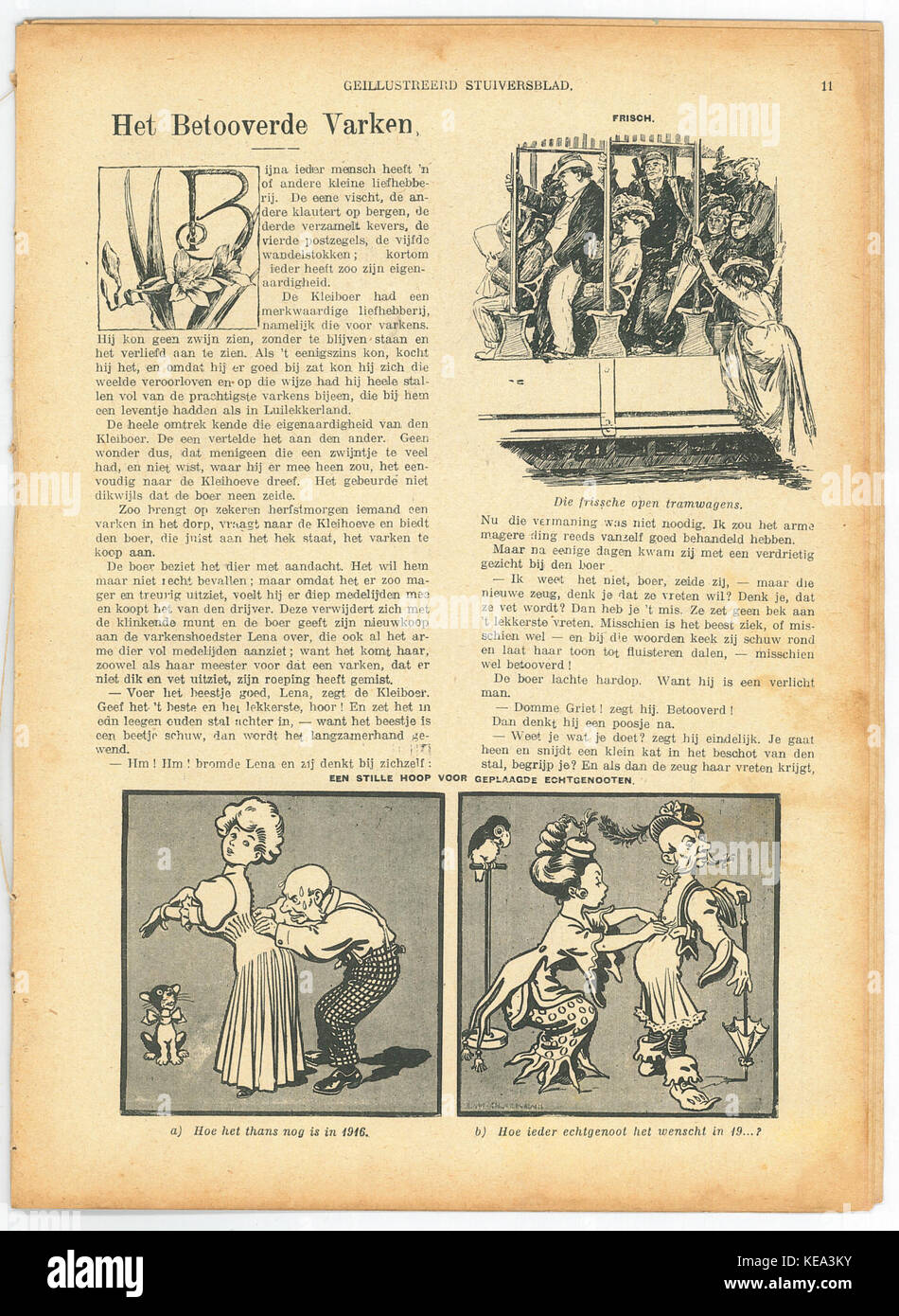Stuivers Blad No19, datato 9 maggio 1915, è una pubblicazione olandese che fornisce contenuti storici, compresi articoli su questioni contemporanee, politica e cultura durante quel periodo, riflettendo il contesto sociale dei Paesi Bassi del XX secolo. Foto Stock