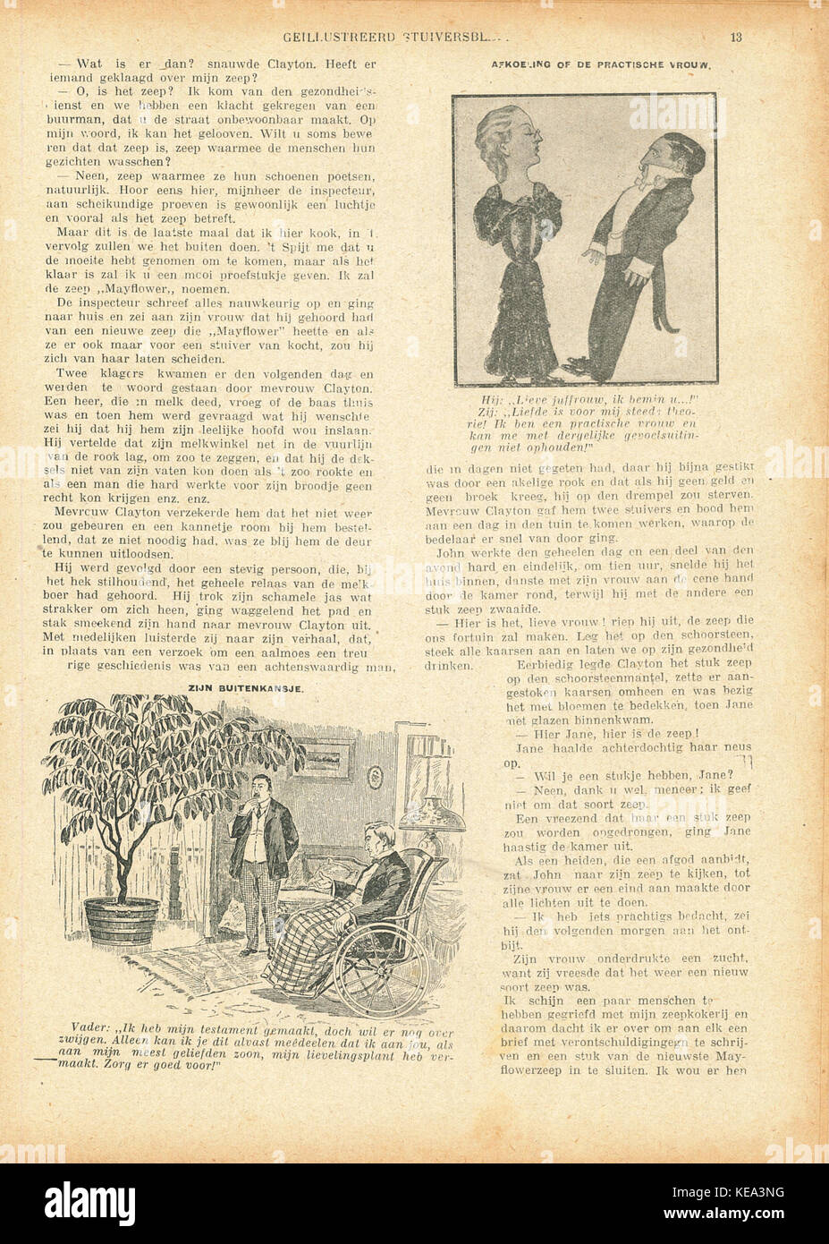 Questa pagina di *Stuivers Blad* datata 20 giugno 1915 è una pubblicazione storica, possibilmente un giornale o una rivista. La pagina riflette i media europei dell'inizio del XX secolo e il contenuto pertinente per il periodo. Foto Stock