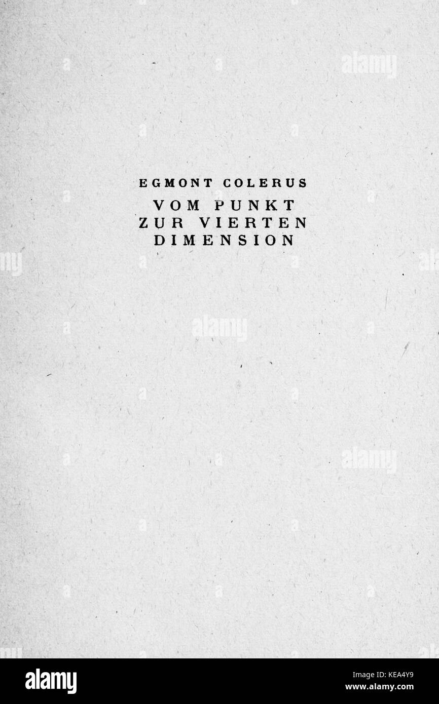 B Vorblatt Vom Punkt zur Vierten dimensione 3 Foto Stock