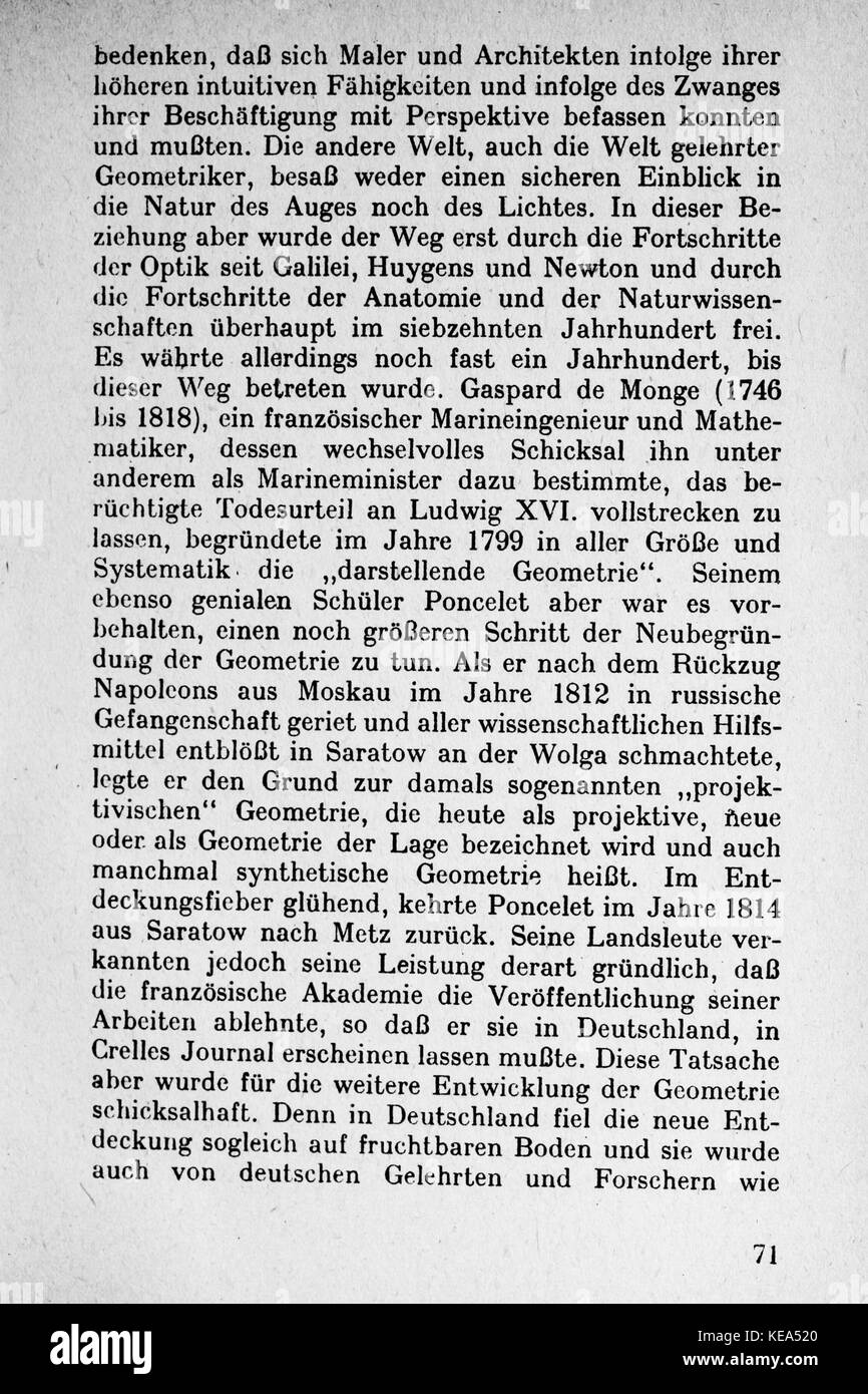 Questa pagina di "Vom Punkt zur Vierten Dimension" esplora il concetto della quarta dimensione, illustrando concetti teorici avanzati in fisica e matematica. Foto Stock