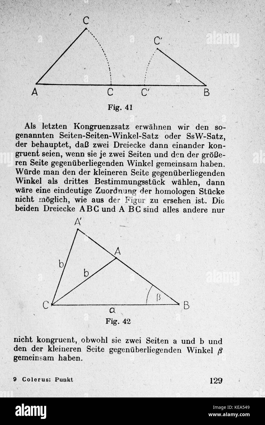 Vom Punkt zur Vierten Dimension Seite 129 Foto Stock
