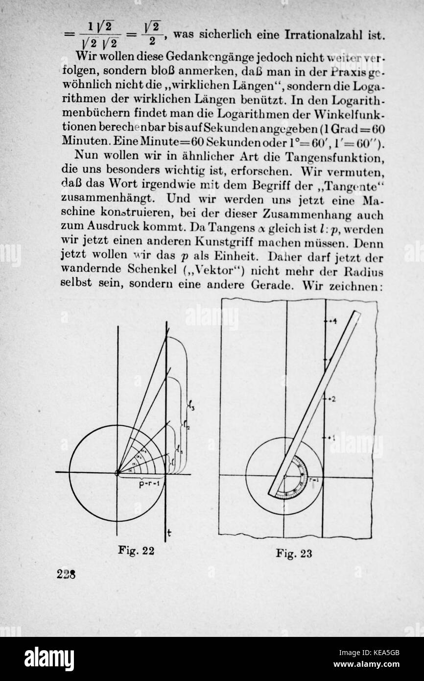 "Integrale vom Einmaleins zum" (dalla tabella di moltiplicazione all'integrale) è un libro di testo che copre concetti matematici dall'aritmetica di base al calcolo avanzato. A pagina 228 viene illustrato il calcolo integrale, che offre informazioni educative sulla matematica superiore. Foto Stock