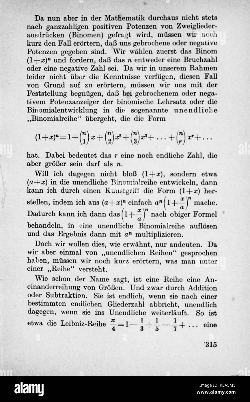 Vom Einmaleins zum solidale Seite 315 Foto Stock