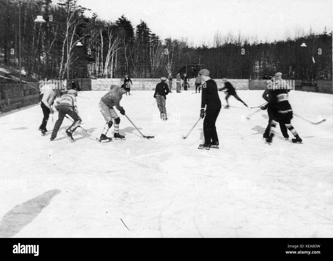 Hockey gioco in alta Park Foto Stock