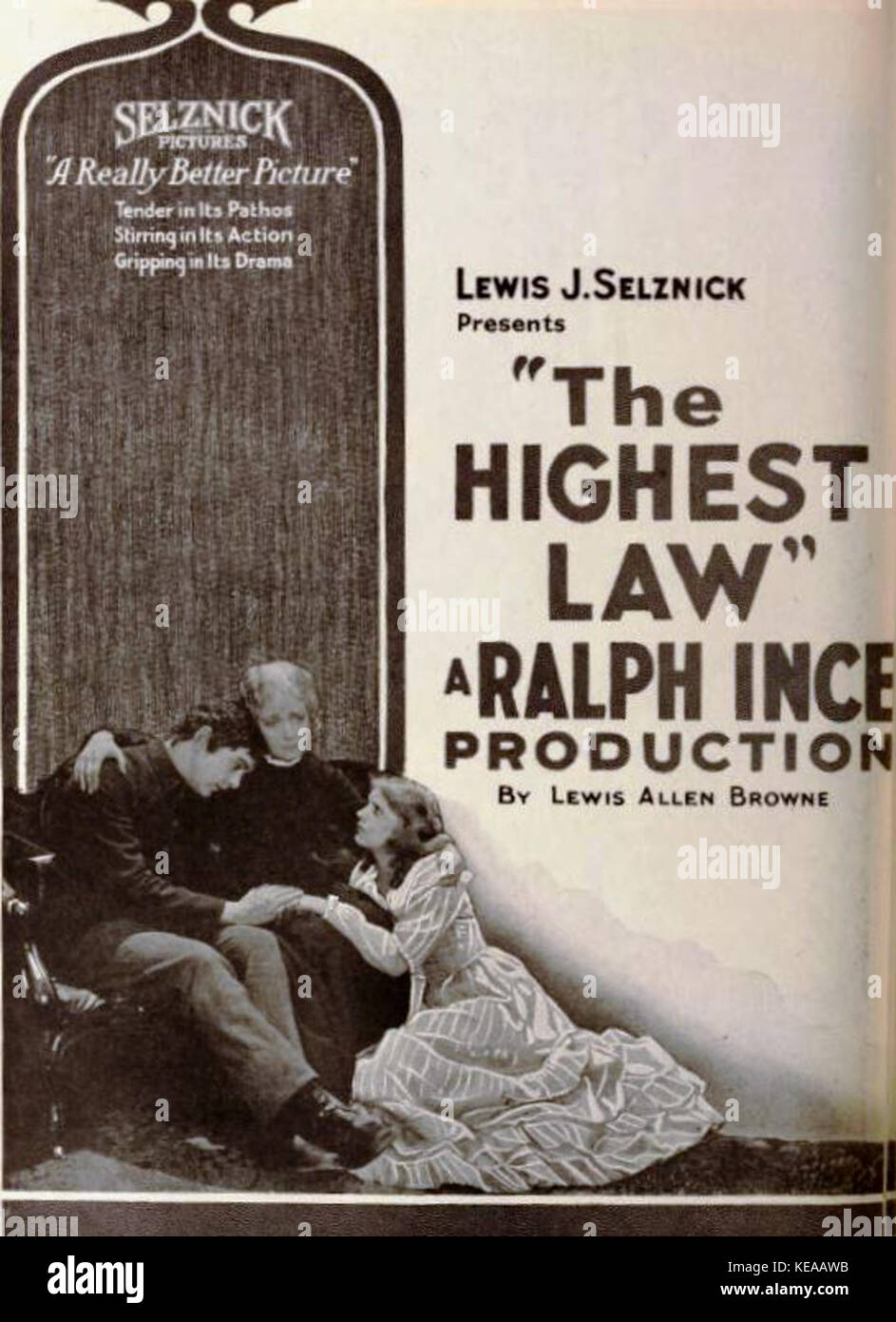 Un riferimento al film del 1921 "la legge più alta", che esplora i temi del diritto, della giustizia e della morale nella società dei primi anni del XX secolo. Foto Stock