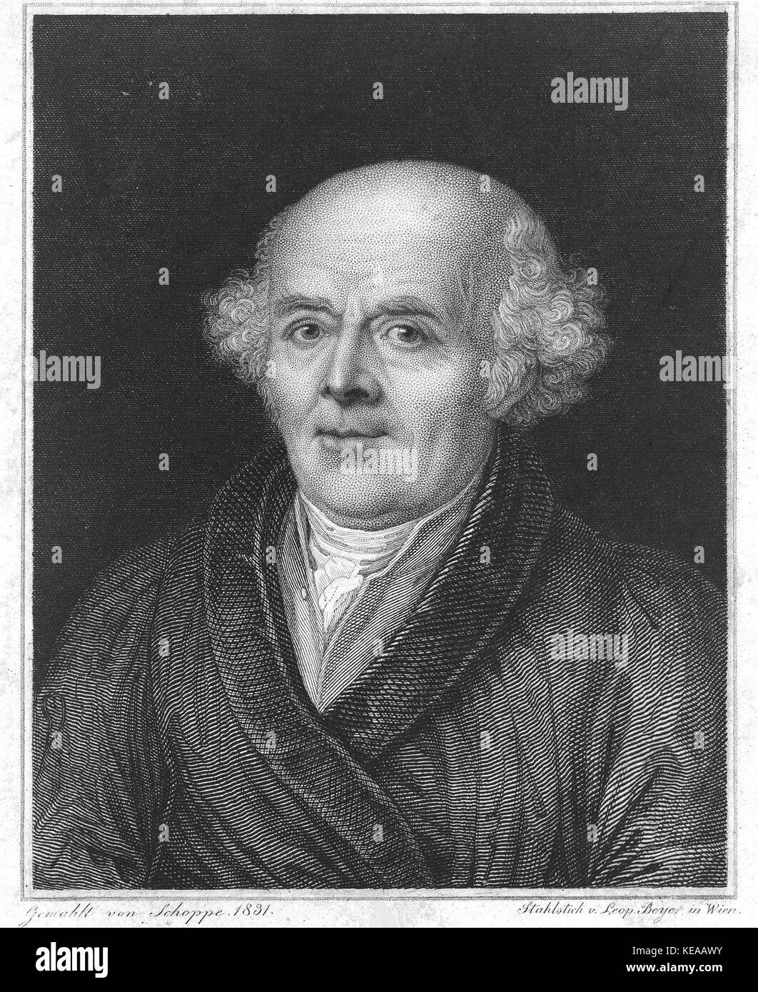 Samuel Christian Friedrich Hahnemann. La linea di incisione L. B Wellcome L0016250 un Foto Stock