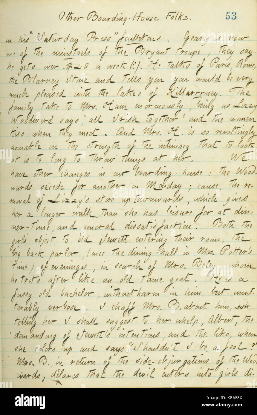 Thomas Butler Gunn Diaries Volume 16, pagina 66, Aprile 6, 1861 Foto Stock