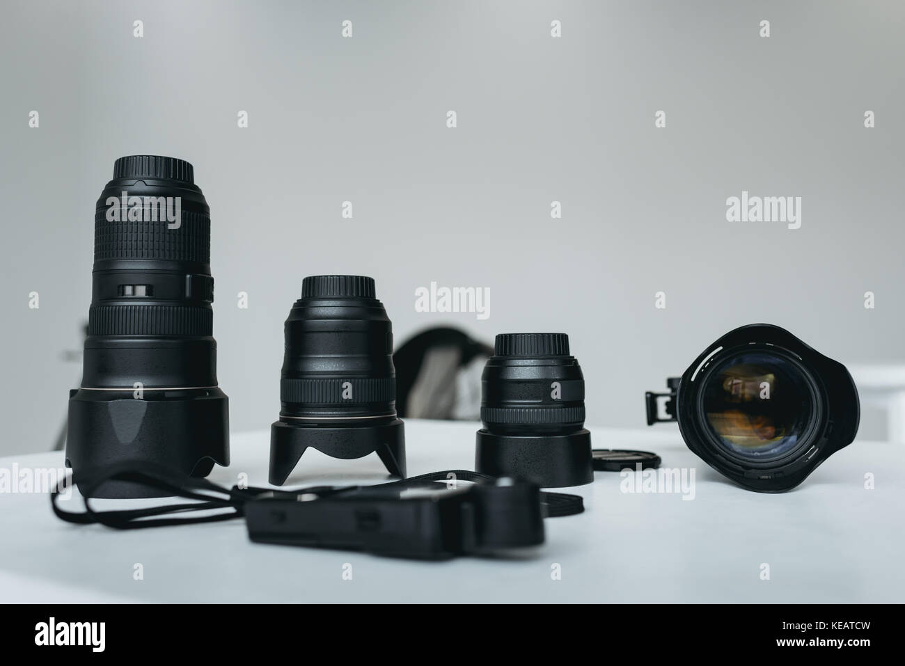 Lenti e misuratore di luce Foto Stock