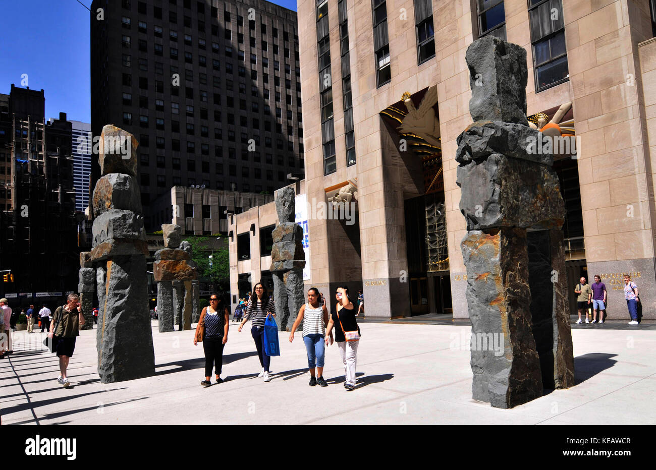 Il Rockefeller Center nel centro di Manhattan, New York. Foto Stock