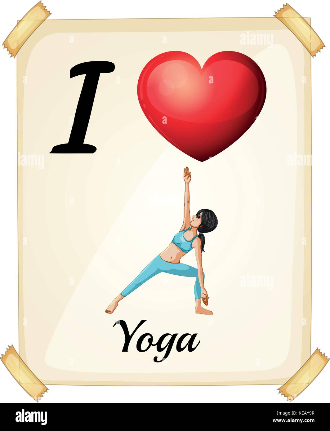 Poster io amo lo yoga sulla parete Illustrazione Vettoriale