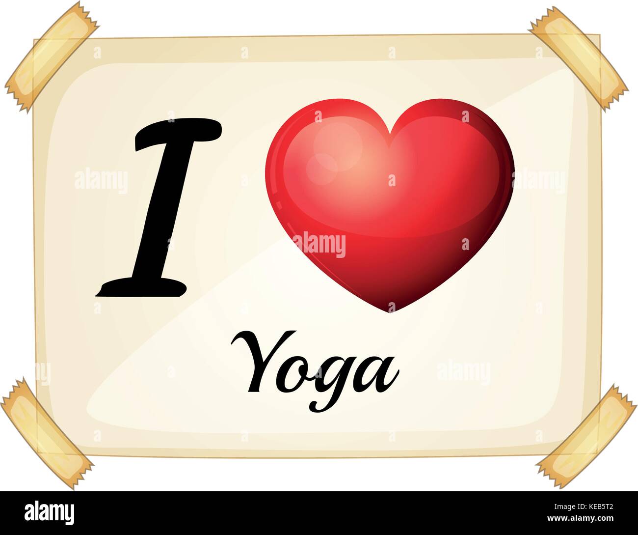 Illustrazione di i love yoga banner Illustrazione Vettoriale