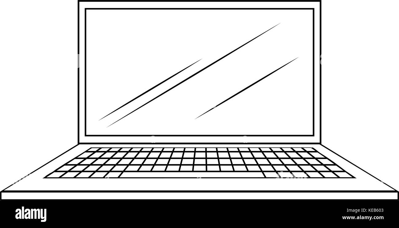 Chiudere il computer notebook con schermo Illustrazione Vettoriale