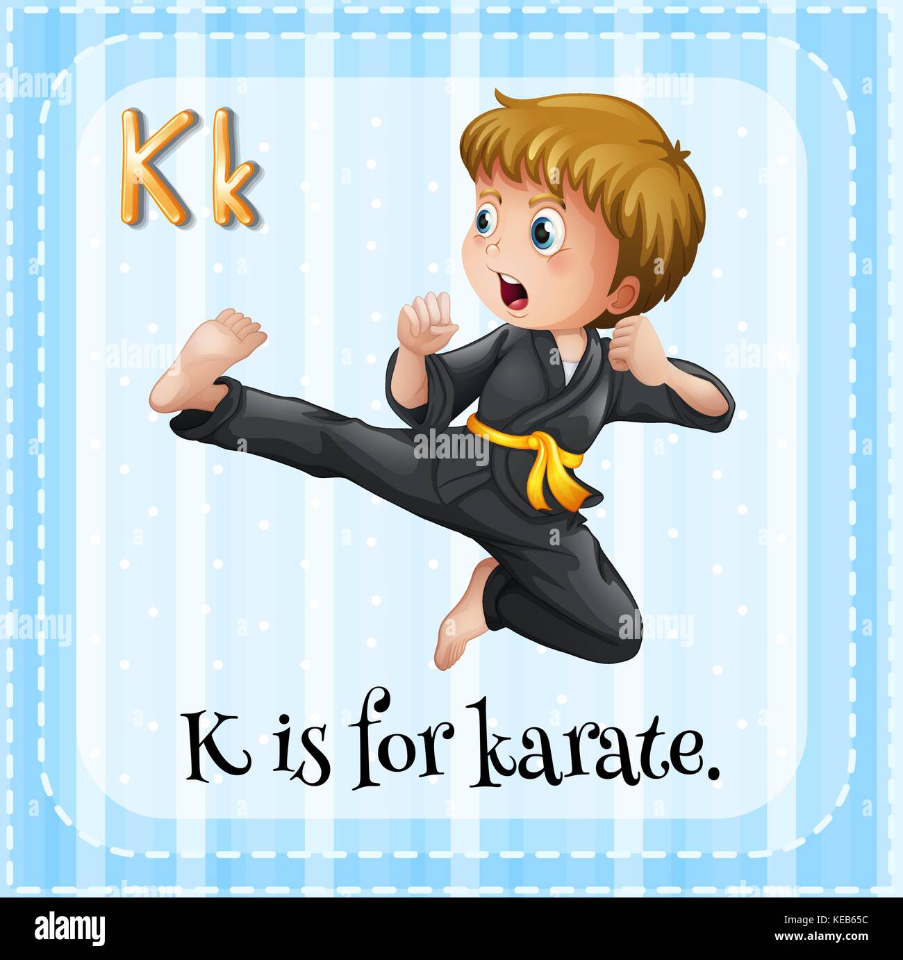 L'alfabeto K è per il karate Illustrazione Vettoriale