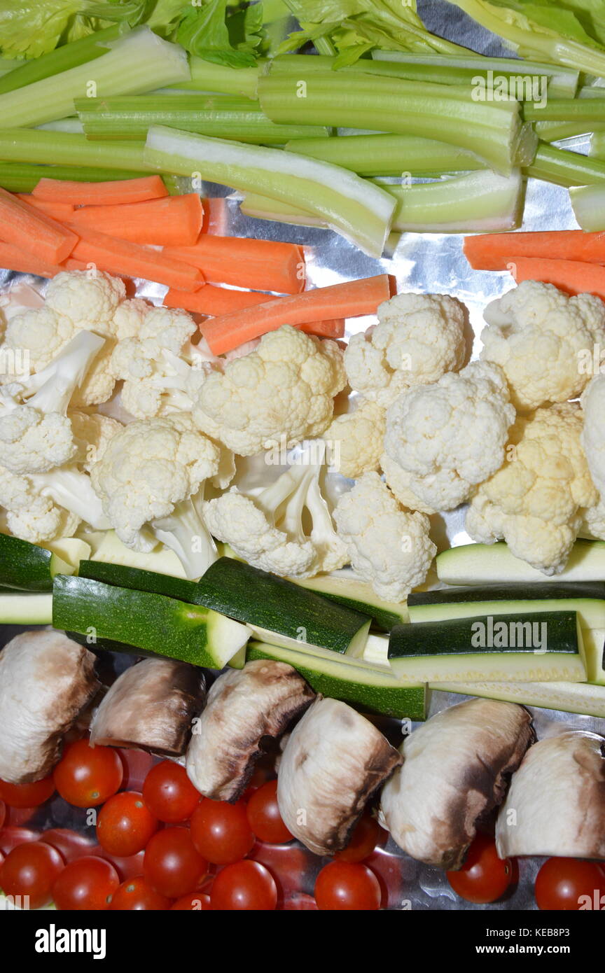 Materie vegetali su una piastra Foto Stock