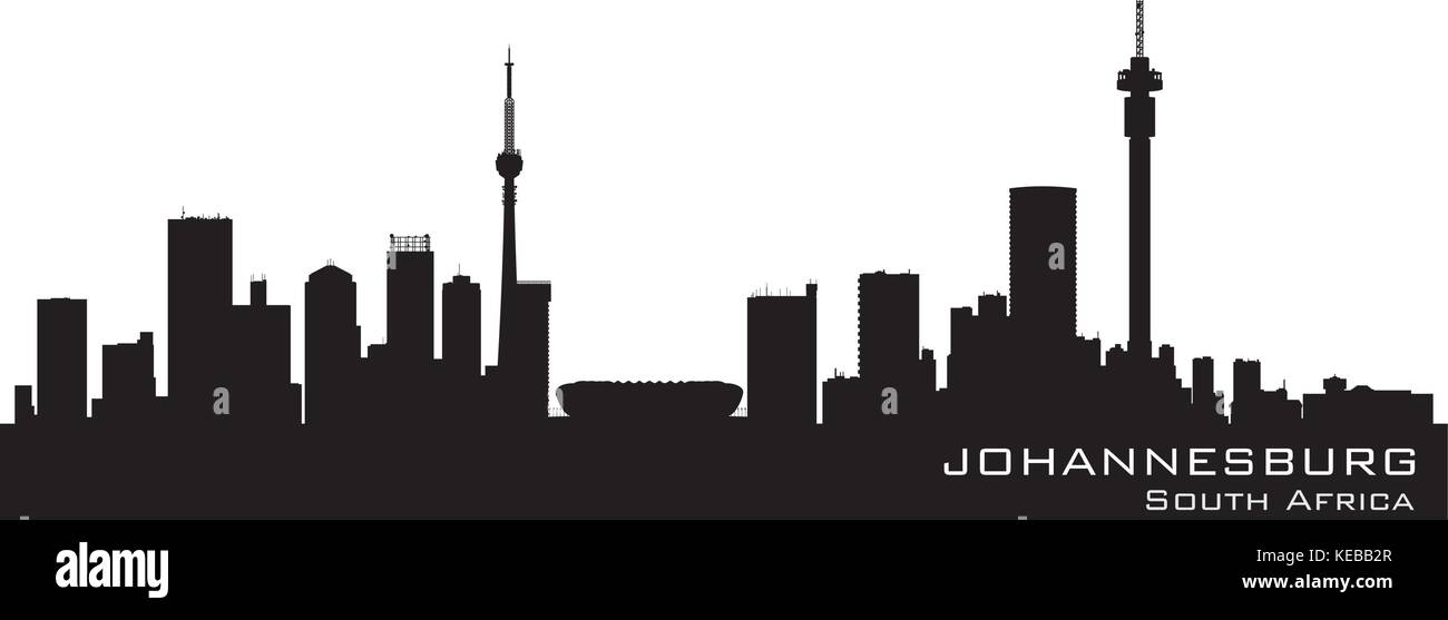 Johannesburg, Sud Africa skyline. Silhouette dettagliata. Illustrazione Vettoriale Illustrazione Vettoriale