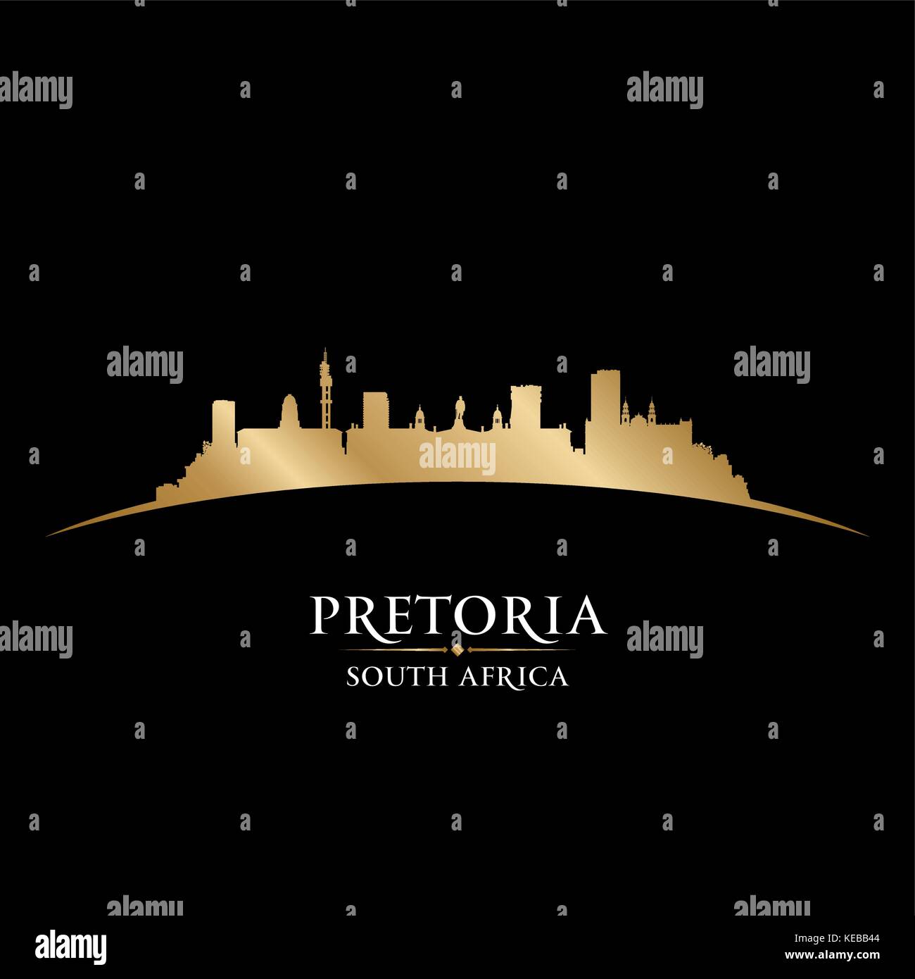 Pretoria Sudafrica skyline della città silhouette. Illustrazione Vettoriale Illustrazione Vettoriale