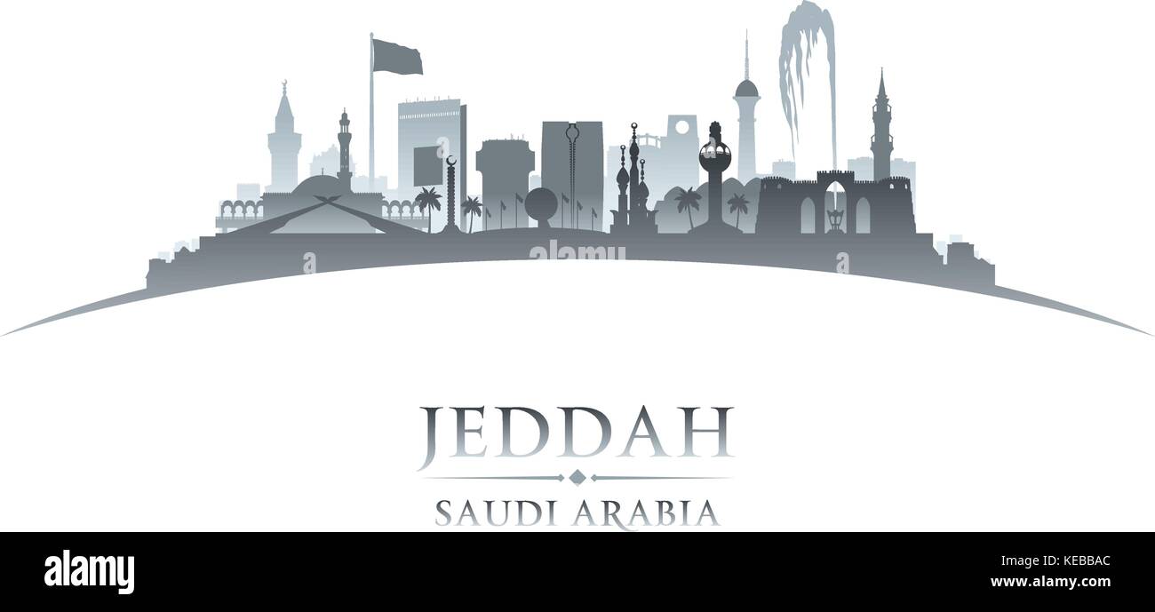 Jeddah Arabia Saudita skyline della città silhouette. Illustrazione Vettoriale Illustrazione Vettoriale