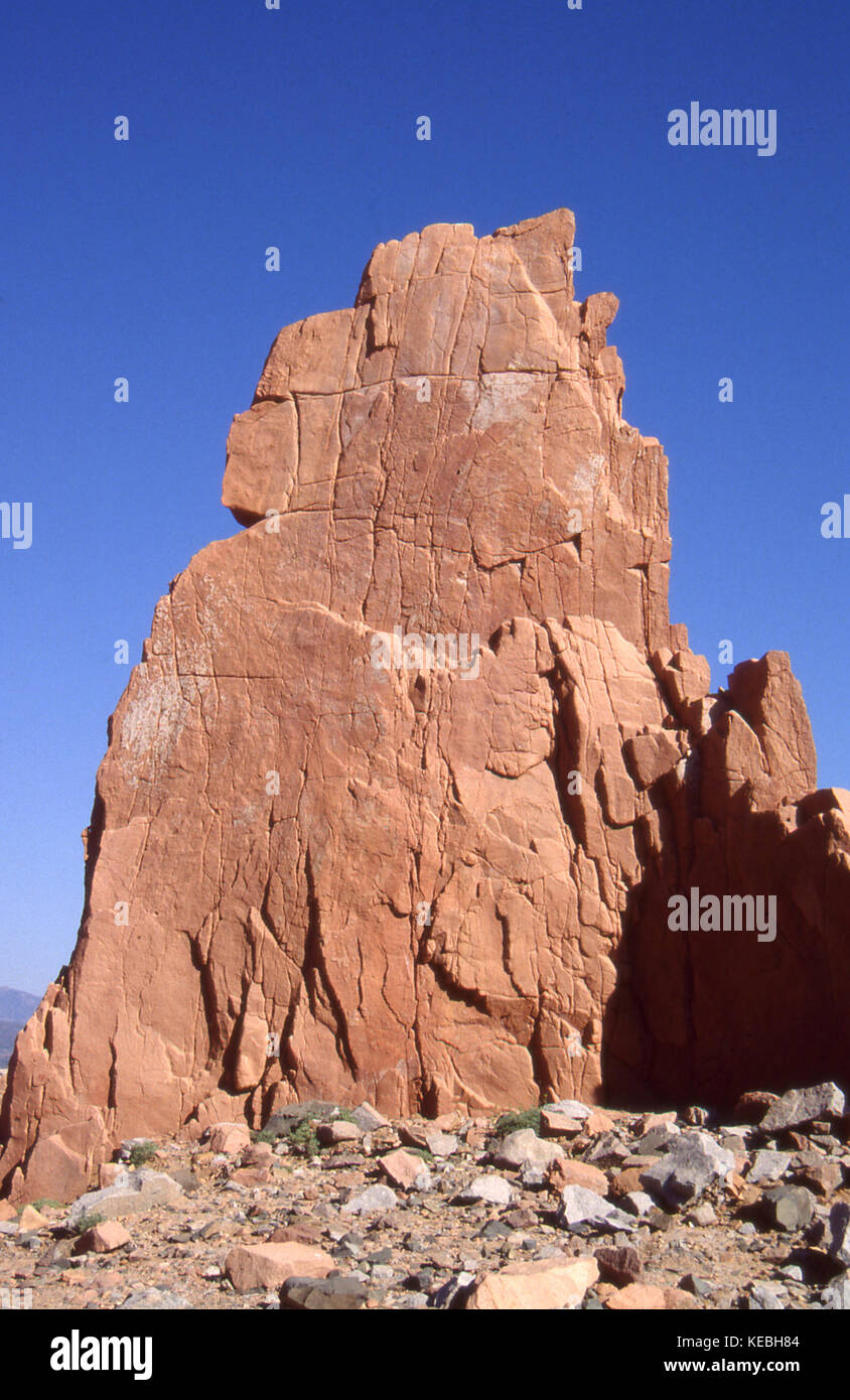 Arbatax, Sardegna. rocce rosse Foto Stock