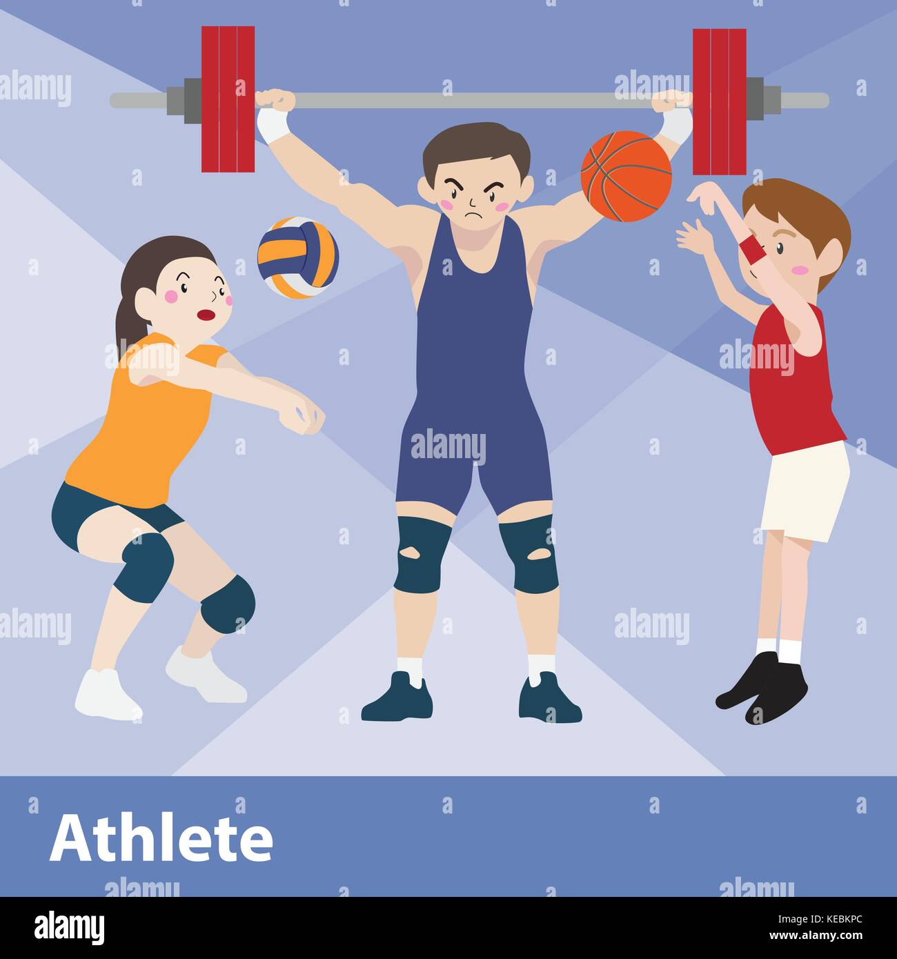 Sport atletici vettore illustrazione cartoon impostato Illustrazione Vettoriale