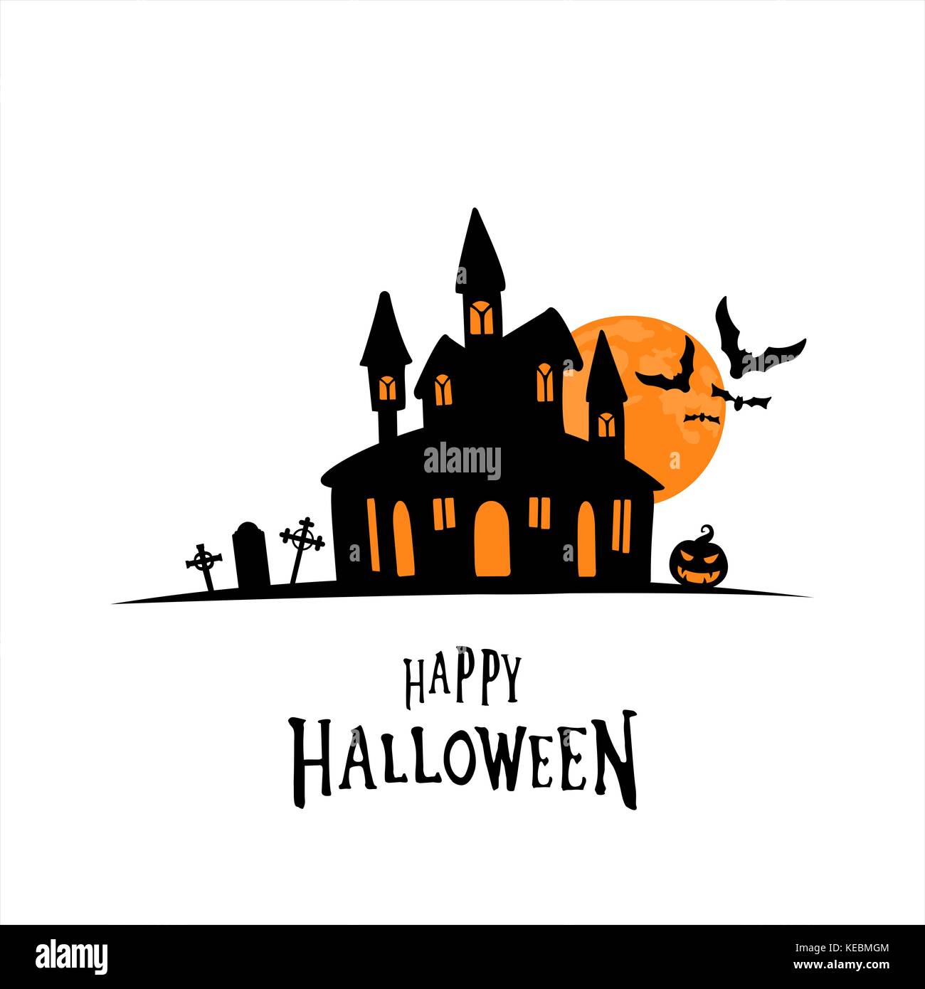 Silhouette di halloween card e lo sfondo Foto Stock