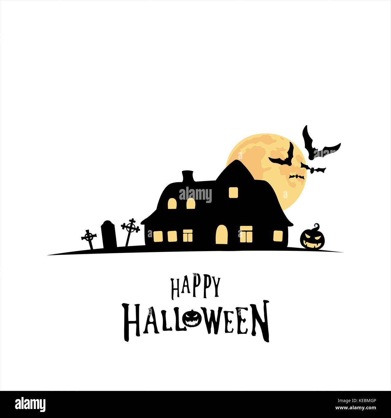Silhouette di halloween card e lo sfondo Foto Stock