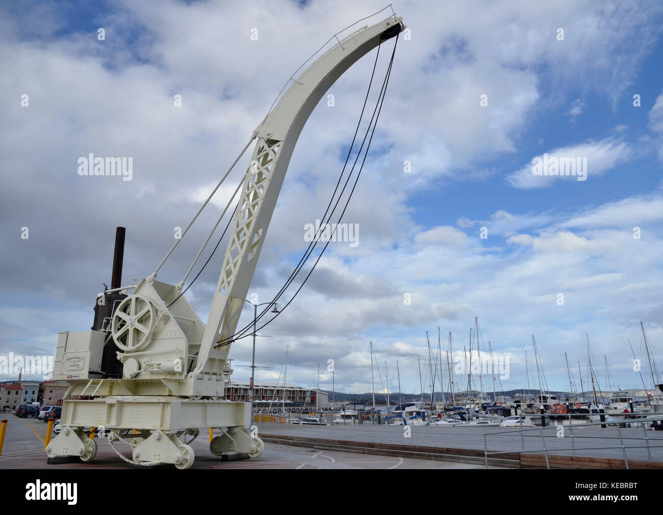 A n vecchio dock gru prodotte da jessop e appleby di leicester su Constitution Dock a Hobart, in Tasmania, Australia Foto Stock
