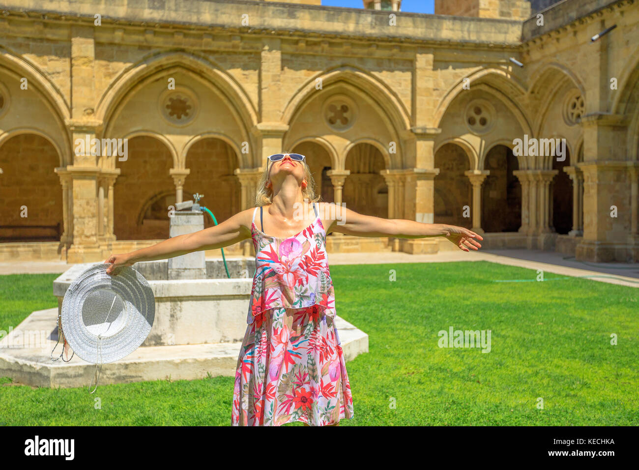 Donna turistica di Coimbra Foto Stock