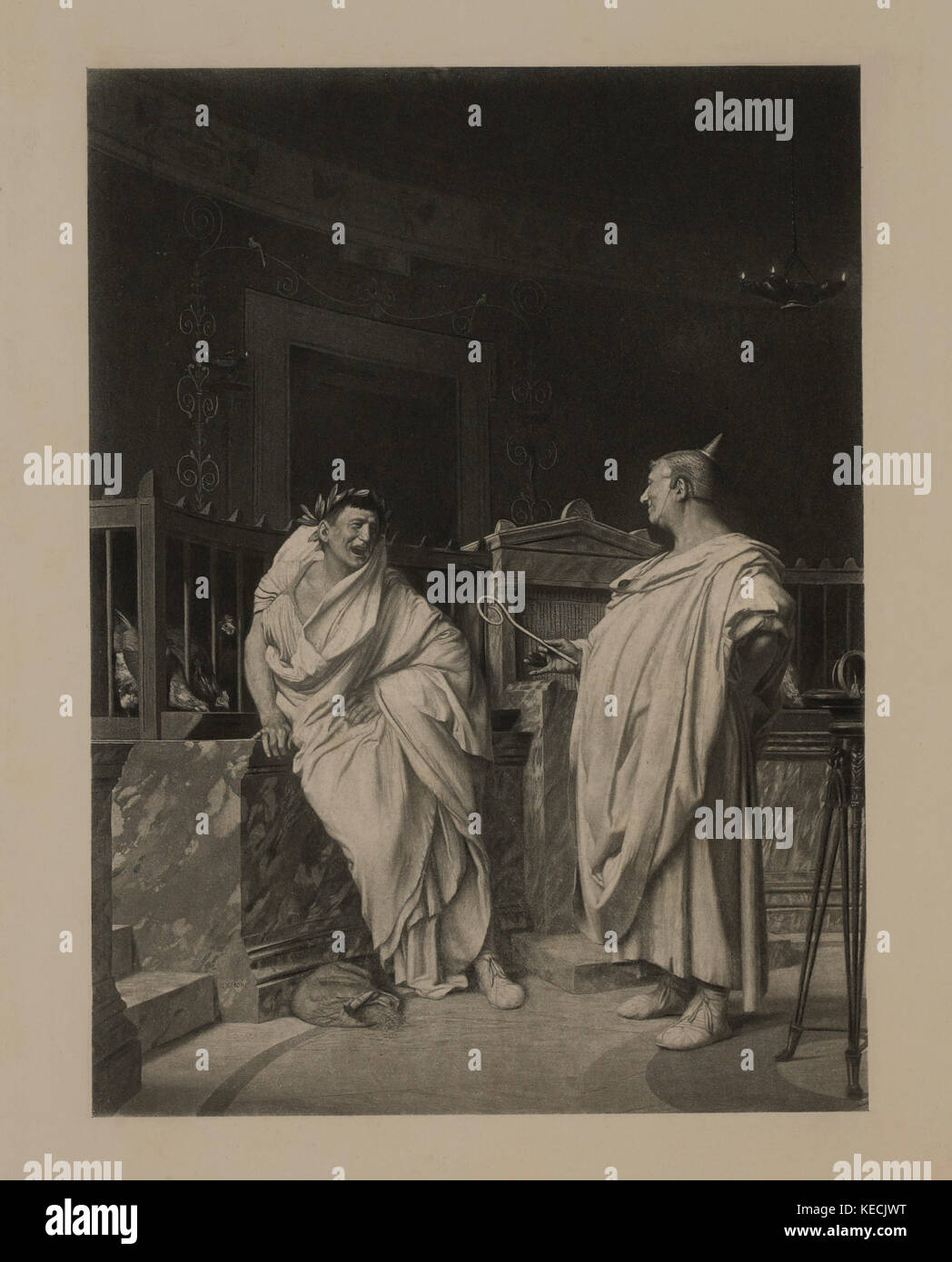 The Two Augers, Rome, Photogroture Stampa dalla pittura originale di Jean-Léon Gérôme, i capolavori dell'arte francese di Louis Viardot, pubblicato da Gravure Gouppil et Cie, Parigi, 1882, Gebbie & Co., Philadelphia, 1883 Foto Stock