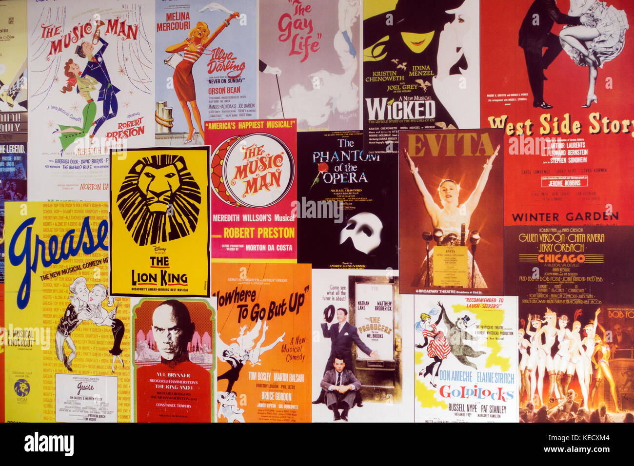 Poster Broadway Theatre Marquee NYC Foto Stock