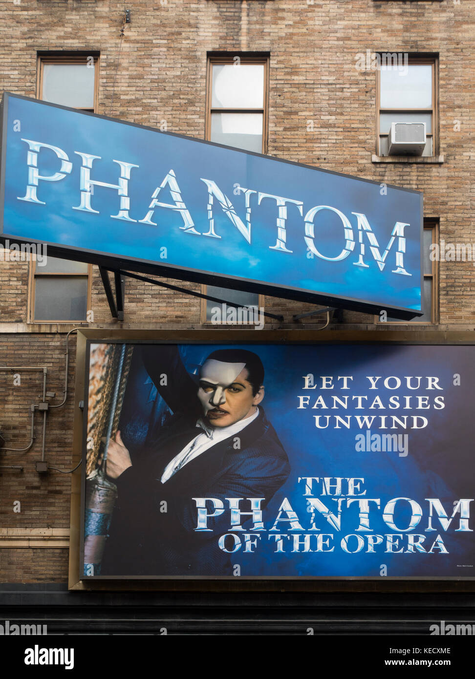 Phantom of the Opera Broadway Theatre Marquee NYC Foto Stock