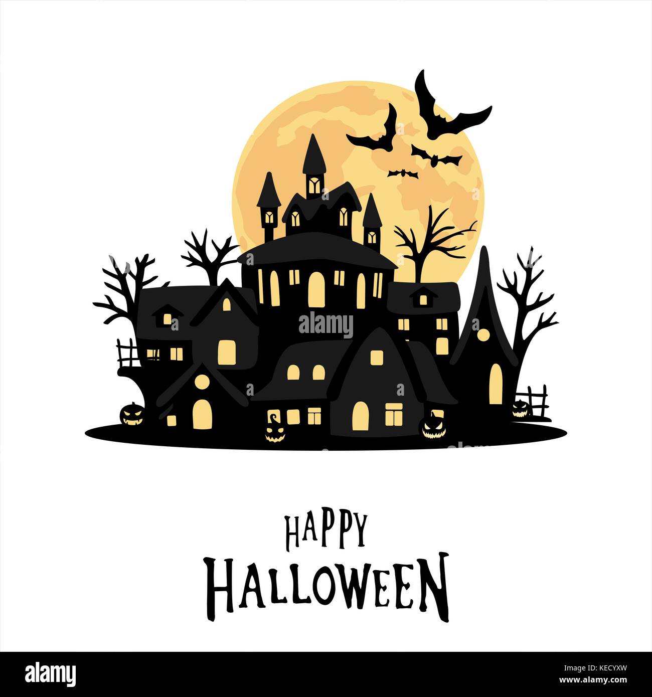 Silhouette di halloween card e lo sfondo Foto Stock