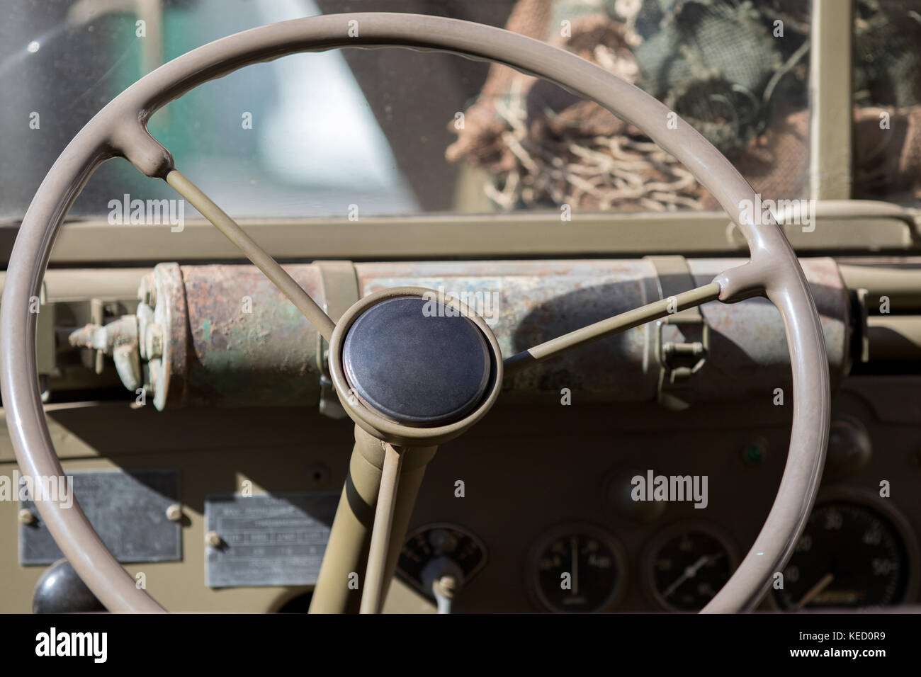 Cassano Magnago, Italia - 8 ottobre 2017: Volante di un veicolo militare degli Stati Uniti Foto Stock