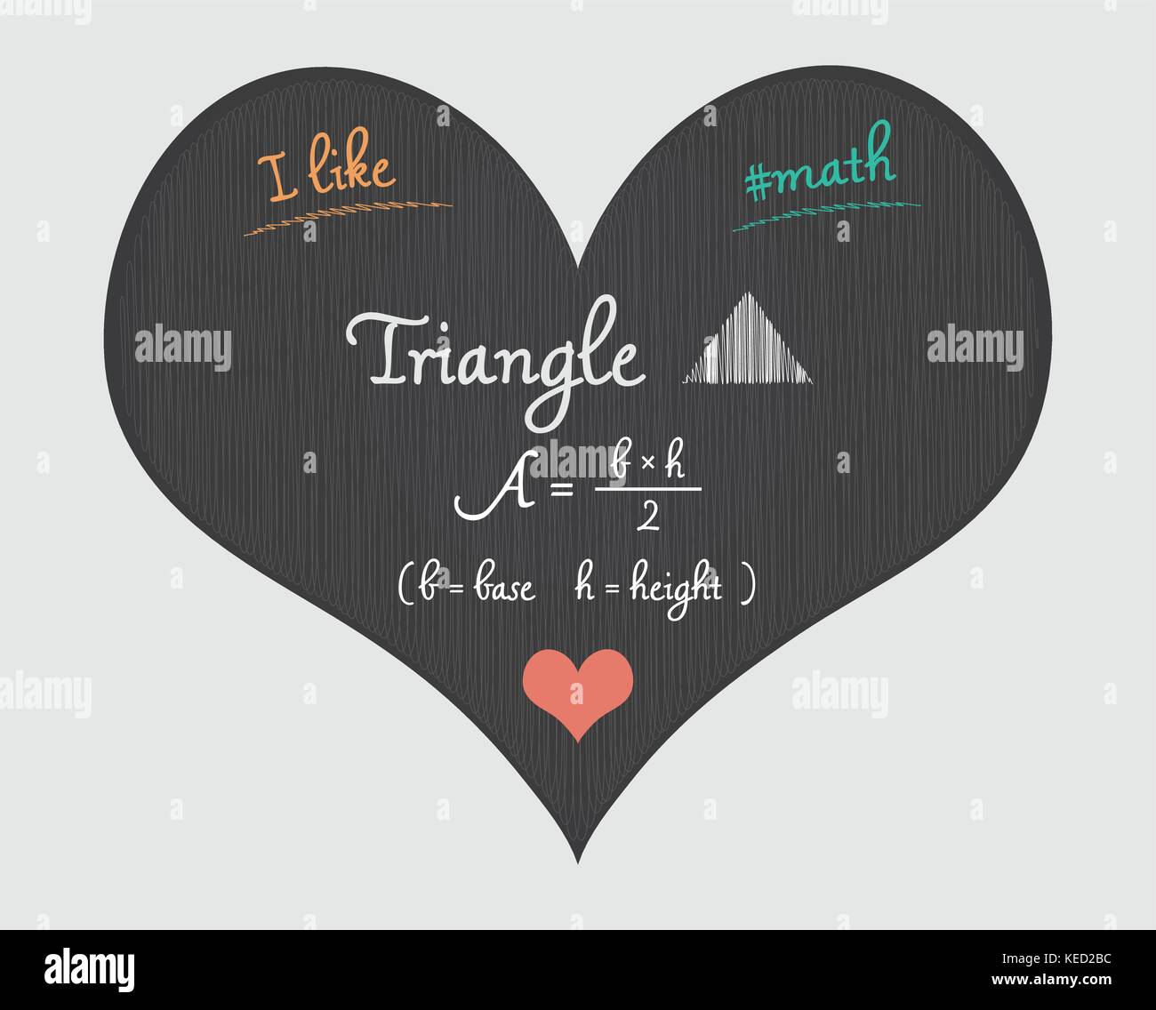 Area del triangolo calcolo - mi piace illustrazione matematica Illustrazione Vettoriale