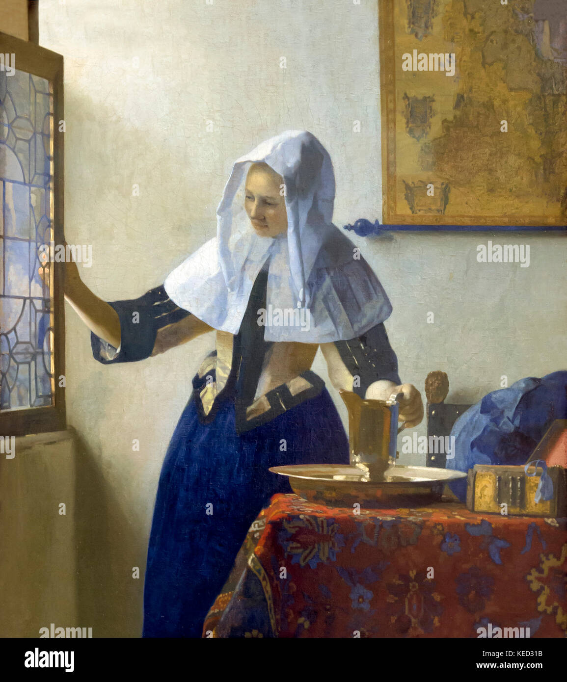 Giovane donna con una brocca, Johannes Vermeer, circa 1662, Metropolitan Museum of Art, Manhattan, New York City, Stati Uniti d'America, America del Nord Foto Stock