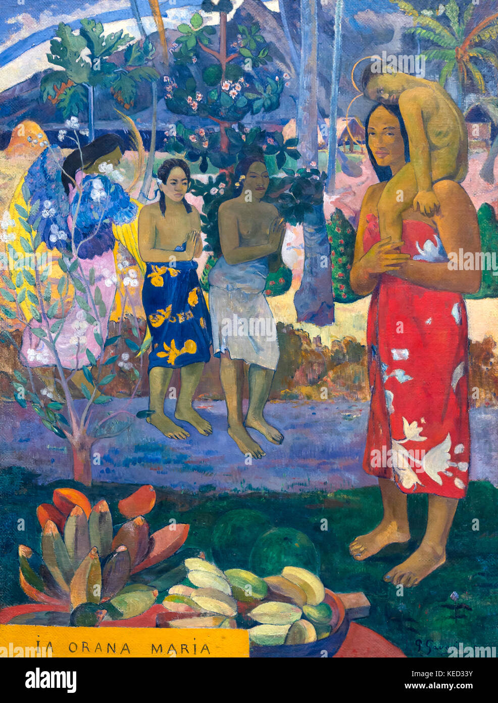 IA Orana Maria, Hail Mary, Paul Gauguin, 1891, Metropolitan Museum of Art, Manhattan, New York City, USA, Nord America Foto Stock
