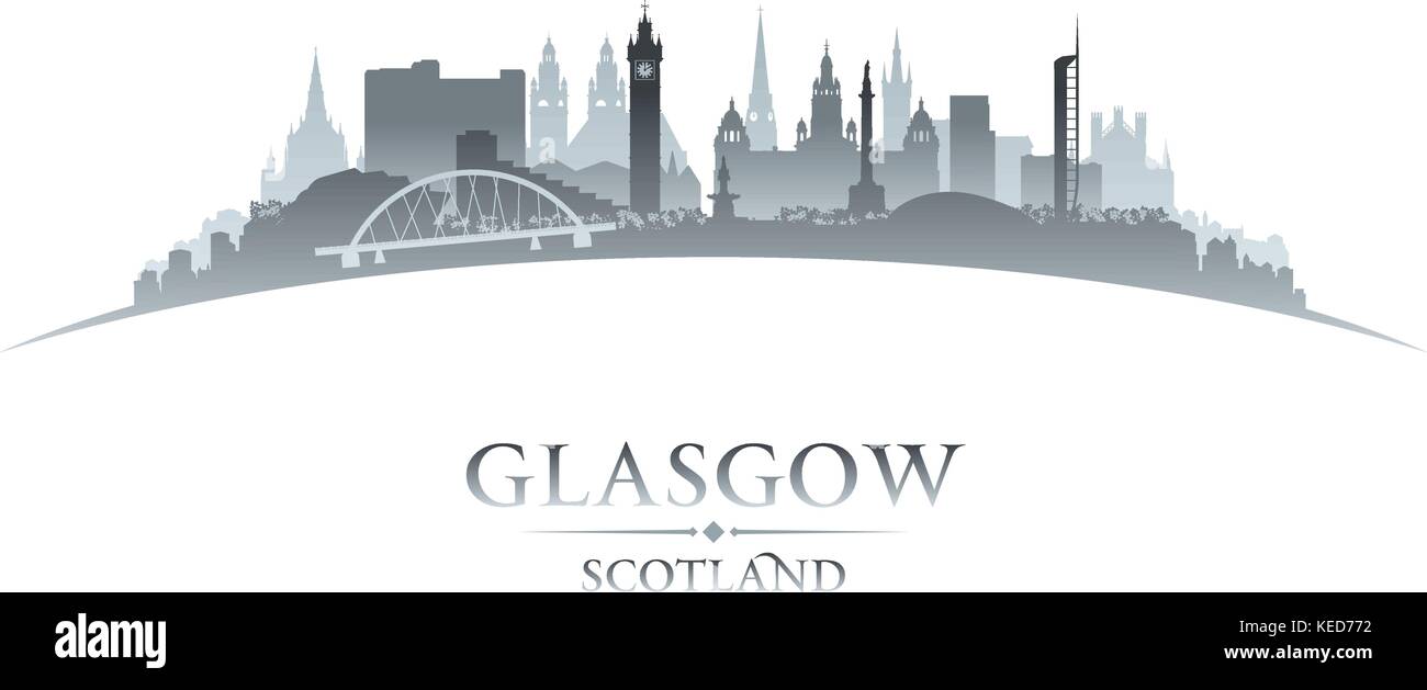 Glasgow Scozia skyline della città silhouette. Illustrazione Vettoriale Illustrazione Vettoriale