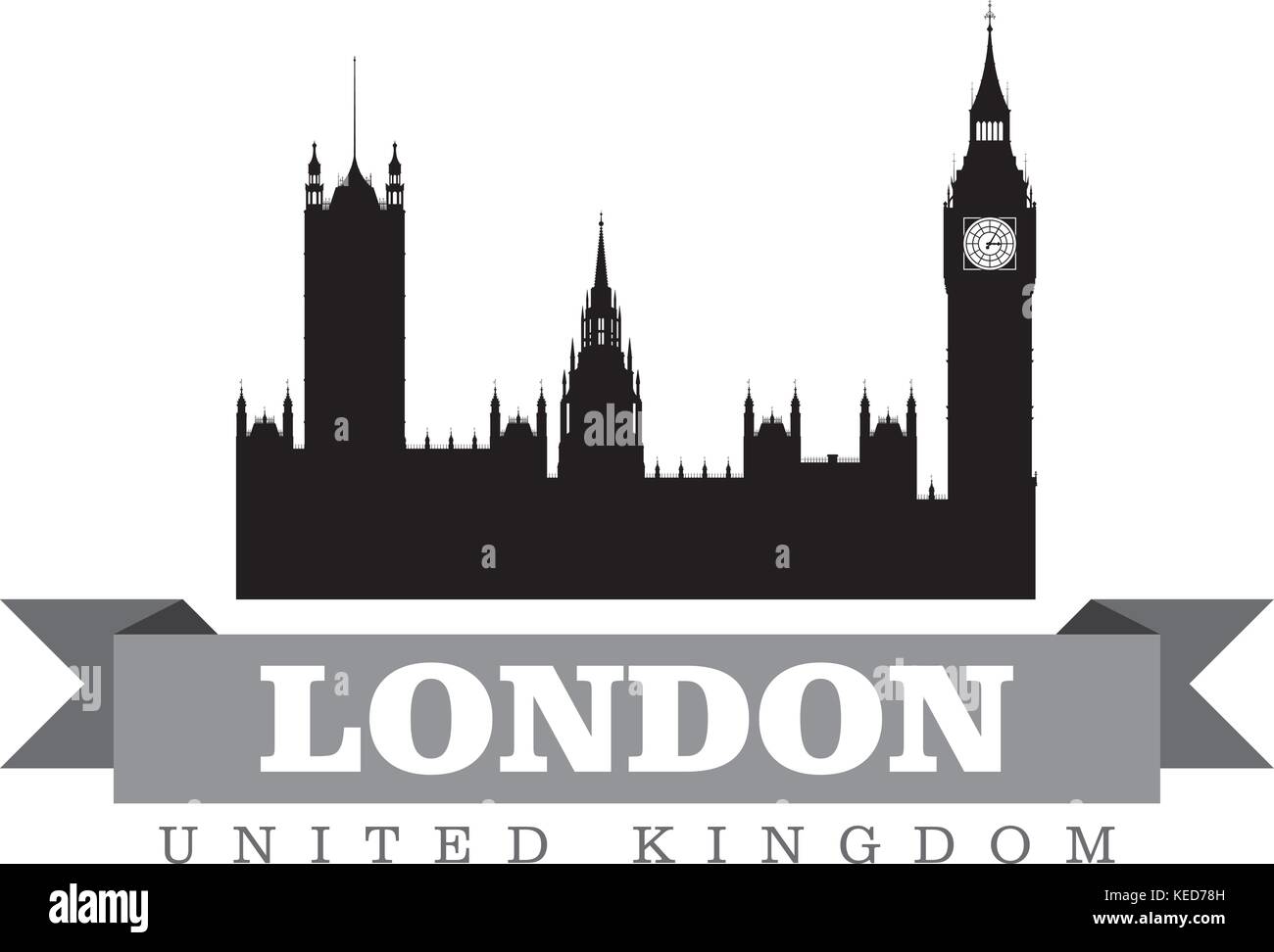 Londra Regno Unito simbolo della città illustrazione vettoriale Illustrazione Vettoriale