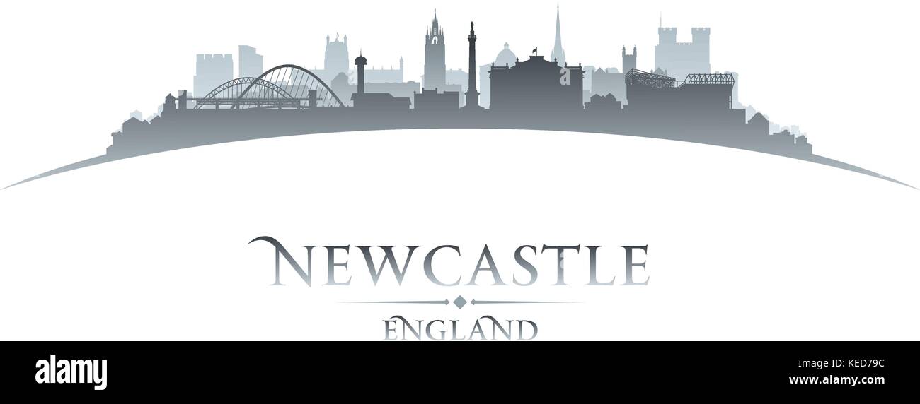 Newcastle Inghilterra dello skyline della città silhouette. Illustrazione Vettoriale Illustrazione Vettoriale