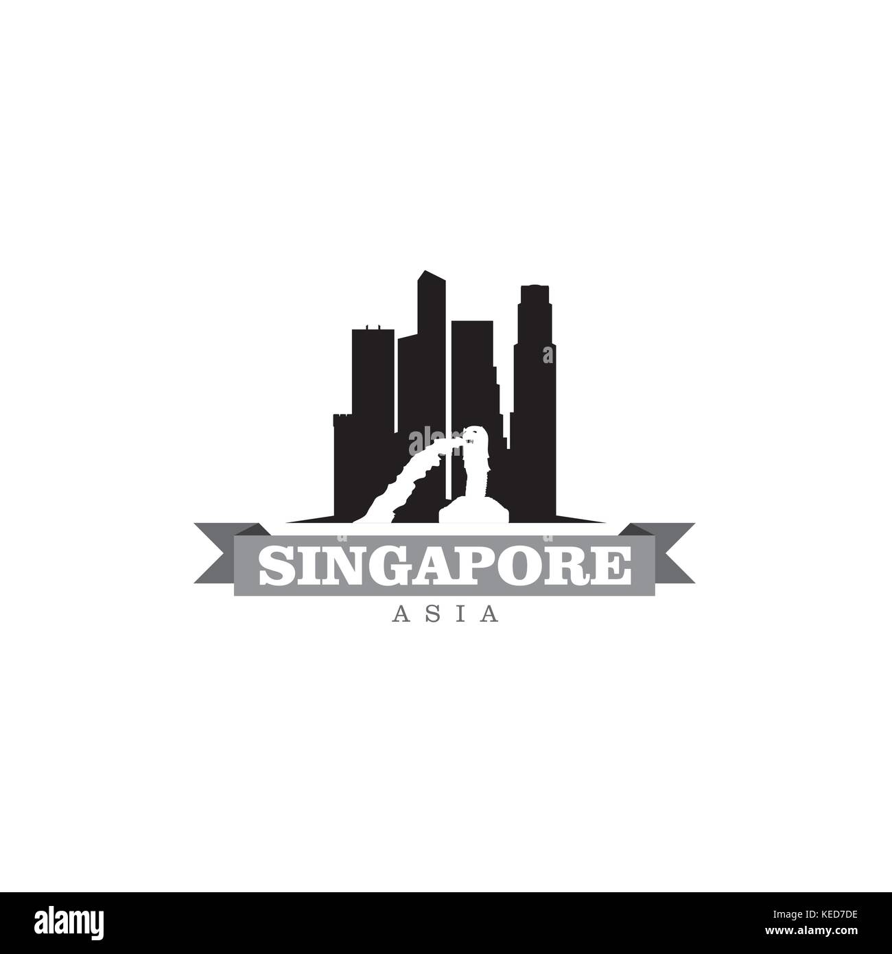 Singapore Asia simbolo della città illustrazione vettoriale Illustrazione Vettoriale