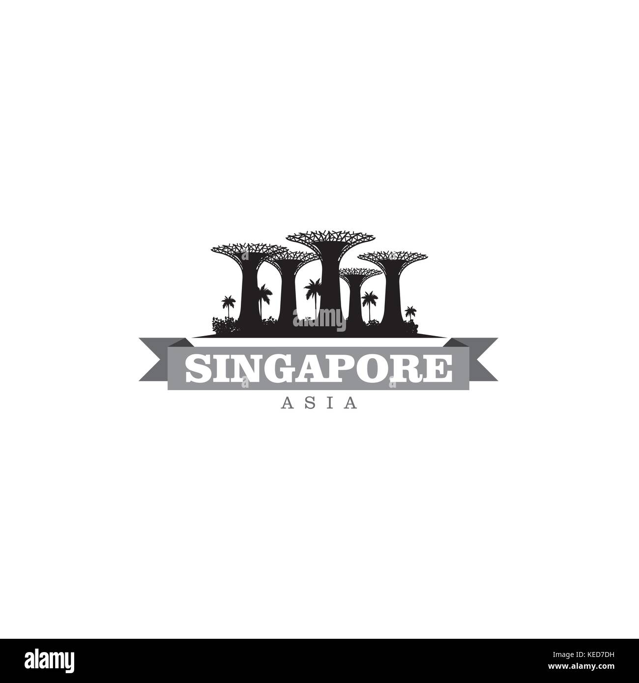 Singapore Asia simbolo della città illustrazione vettoriale Illustrazione Vettoriale