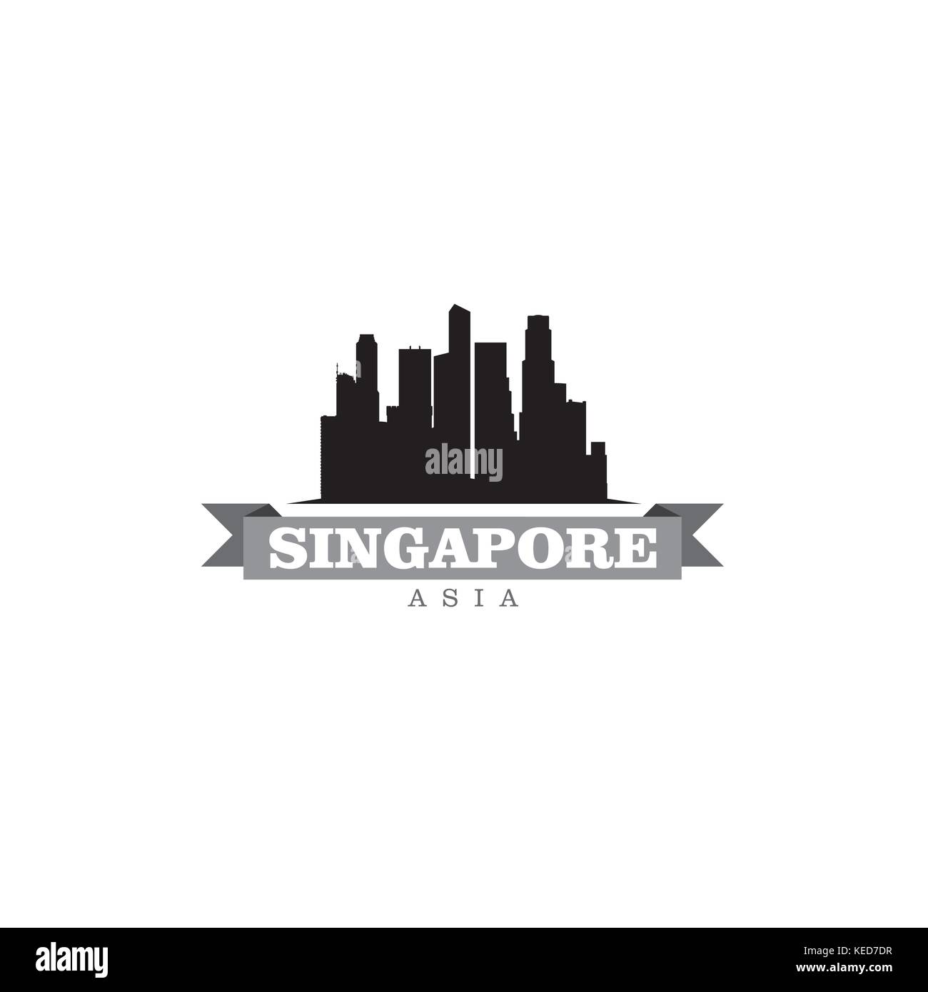 Singapore Asia simbolo della città illustrazione vettoriale Illustrazione Vettoriale