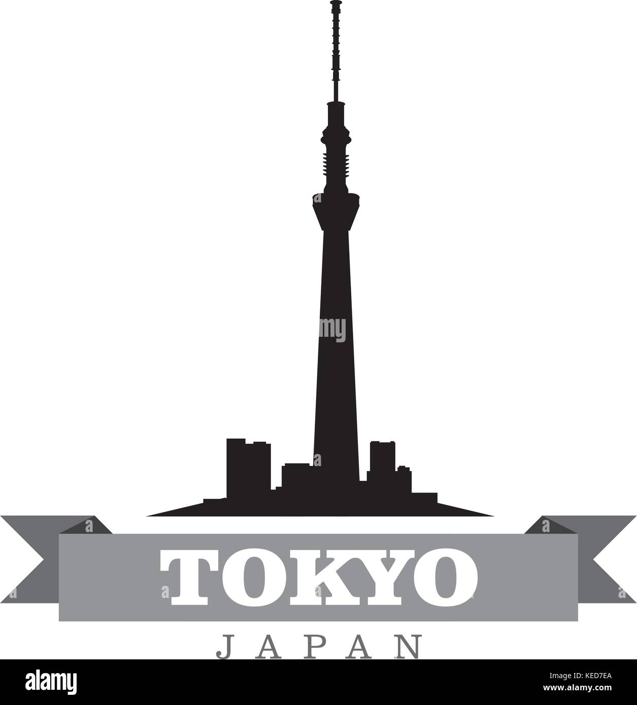 Tokyo Giappone simbolo della città illustrazione vettoriale Illustrazione Vettoriale