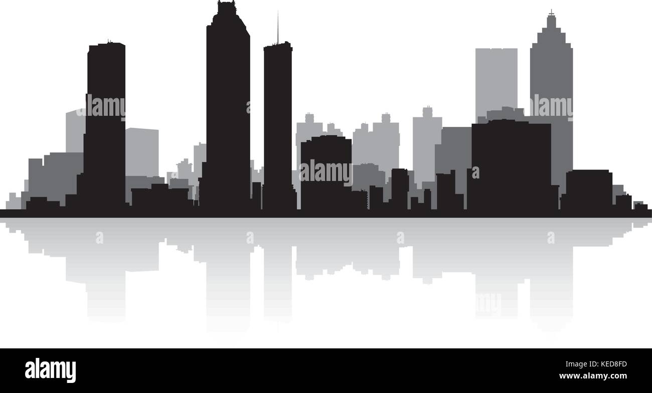 Atlanta USA dello skyline della città silhouette illustrazione vettoriale Illustrazione Vettoriale