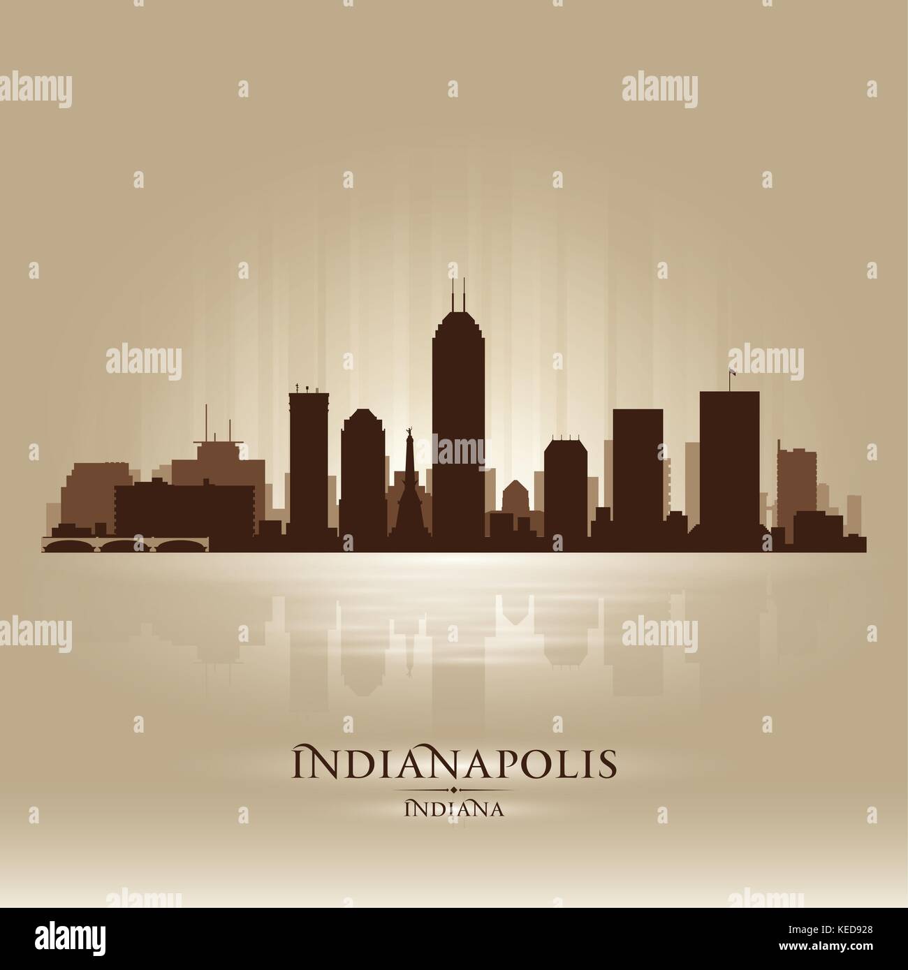 Indianapolis in Indiana dello skyline della città silhouette. Illustrazione Vettoriale Illustrazione Vettoriale