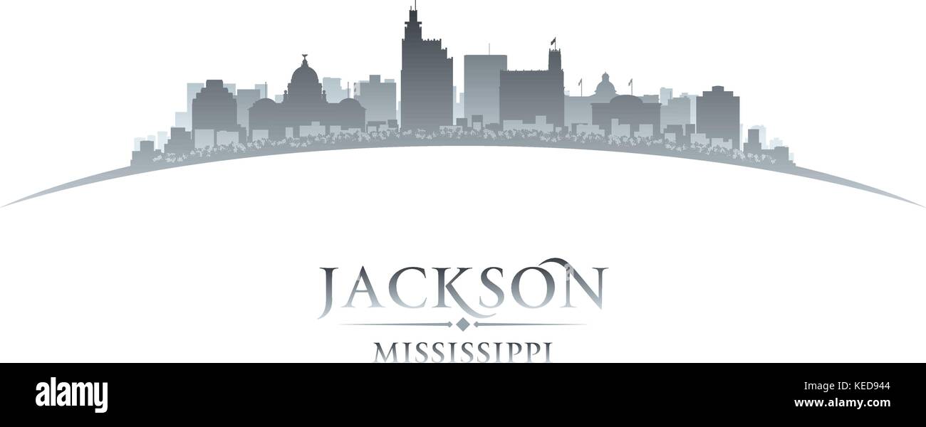 Jackson Mississippi skyline della città silhouette. Illustrazione Vettoriale Illustrazione Vettoriale